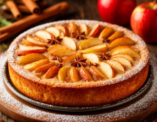 Манник с яблоками и корицей фото