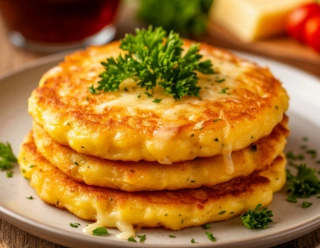 Картофельные оладьи с сыром фото