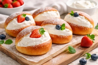 Сладкие маритоццо с нежным кремом фото